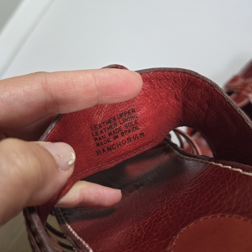 Nurture red leather slip on heeled sandals braided like new sz 8.5 - Picture 5 of 5